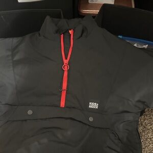 Zara Kids Black Puffer Jacket with Red Accents